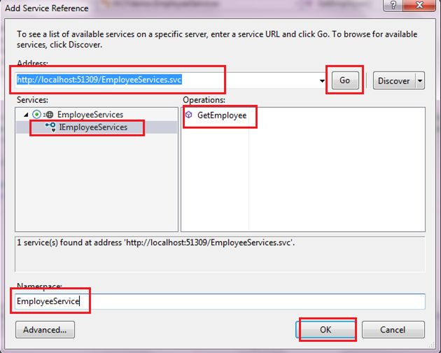 copy wcf service url